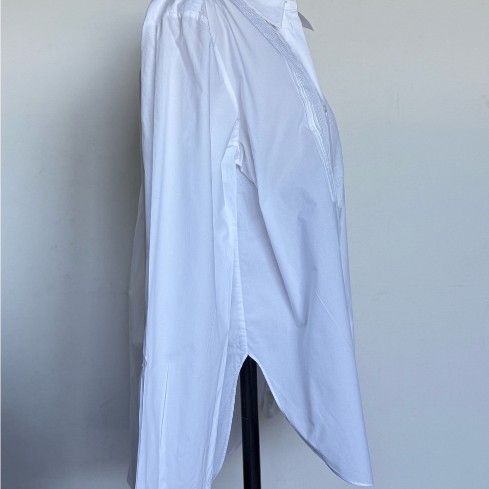 AllSaints White Oversized Tux Shirt size 0